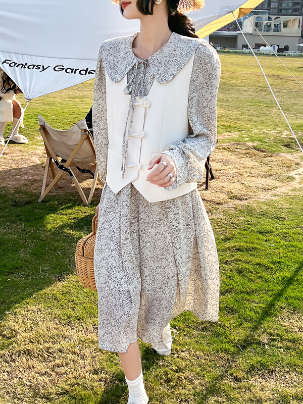 Cxdhh / new in early spring! [rong'er family] doll collar floral temperament suit ys1-xb6-11556# XYJ