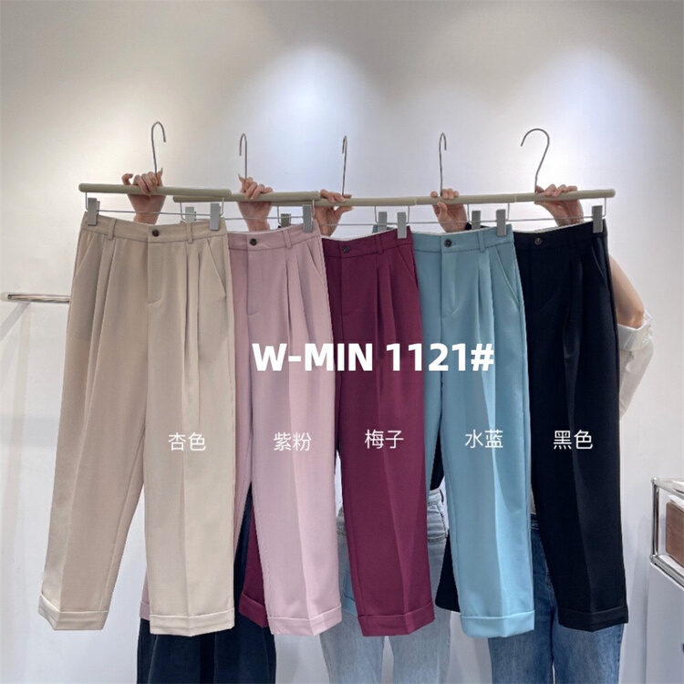 goods in stock! New in early summer! [w.min] Korean style pleated straight pants 1121# CLS