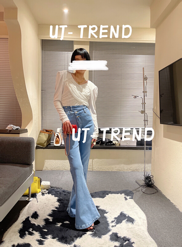 New year in early spring! [ujtrend] high waist leg trimming slim flare jeans 2305# WTT