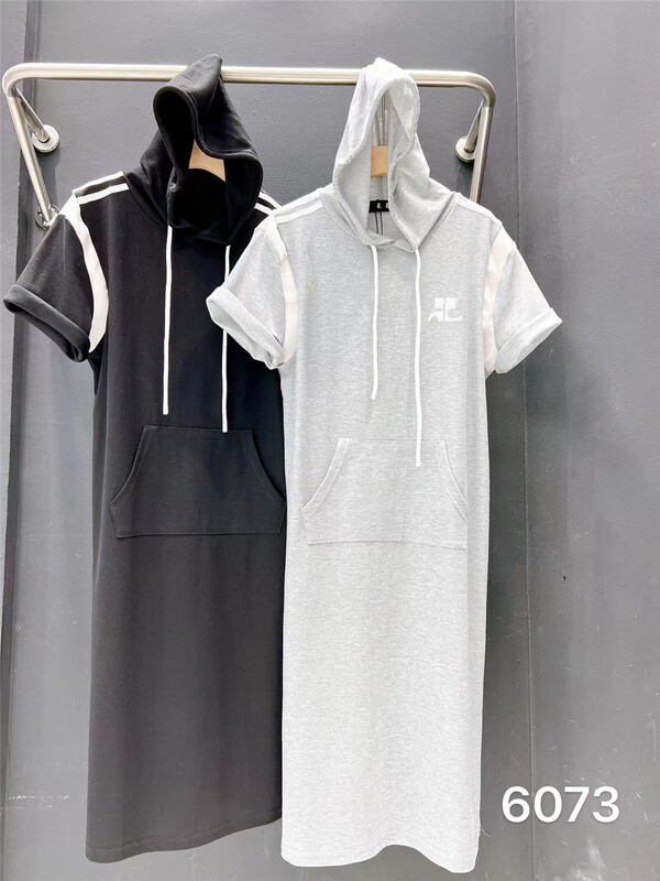 [Feifei] Korean pattern casual hooded long dress 6073# ozq
