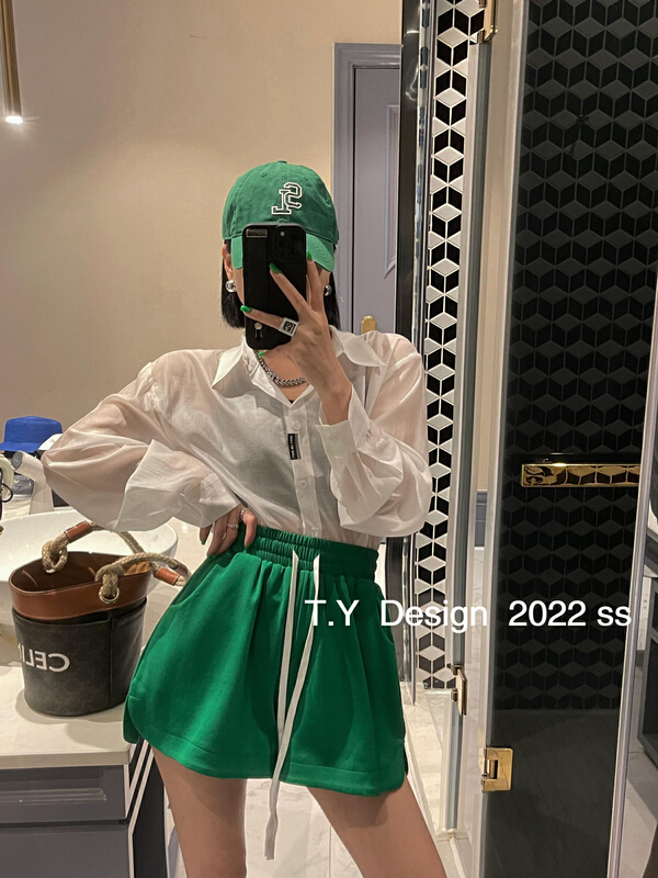 [T.Y tangyuanjia] Korean version design pure color sunscreen shirt 2032# ozq