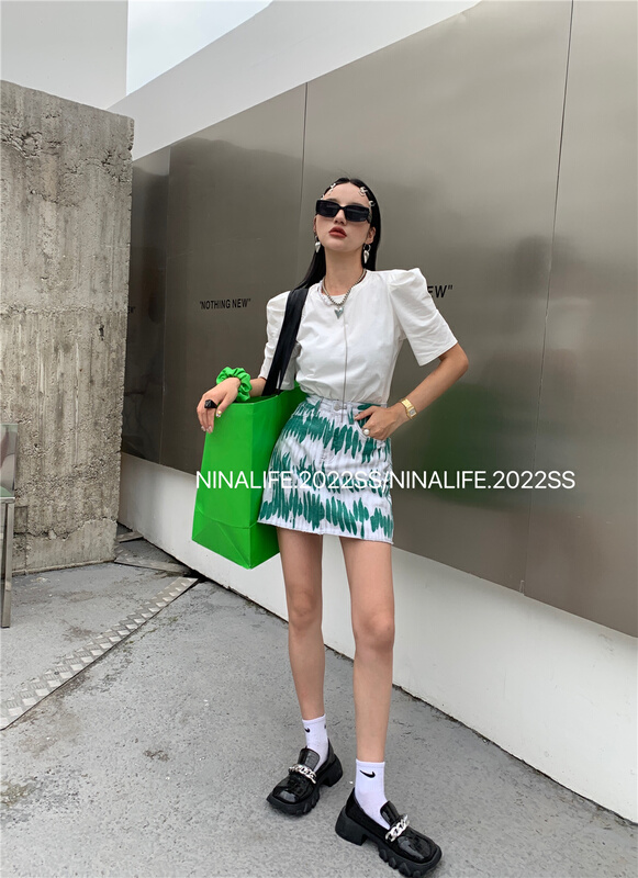 New in early summer! [Nina life] tie dyed slim skirt 8807# zxl