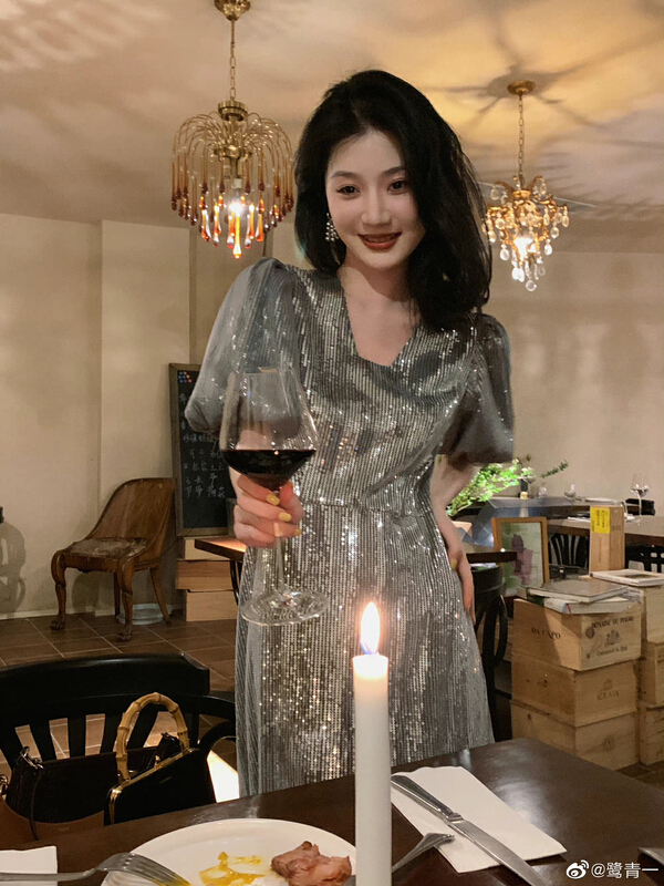 New in early summer! [smile baby] fashion heavy industry Sequin dress b2696# WPL