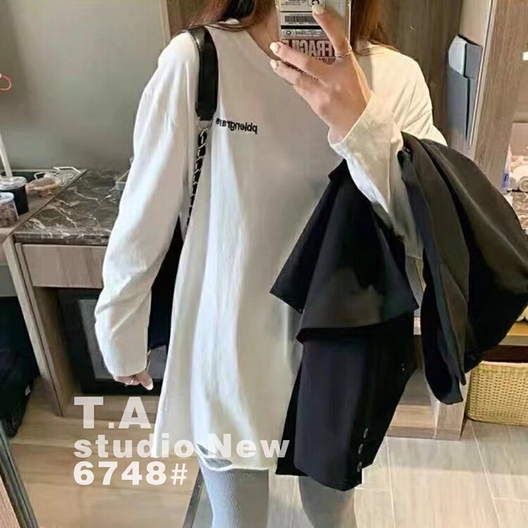 New year in early spring! [TA +] round neck letter versatile long sleeve T-shirt 6748# XYY