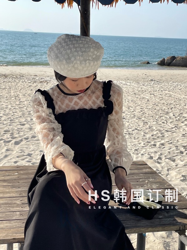 New year in early spring! [HS customized in Korea] Korean style round neck contrast dress 26071# hjy