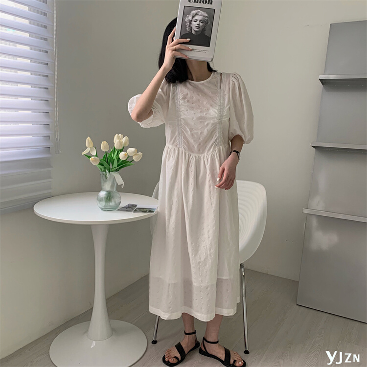 New in early summer! [within one circle] round neck lady Korean dress 8663# LSW