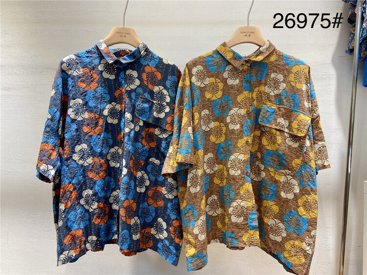 [ninestone nine stones] Vintage comfortable casual shirt 26975# L