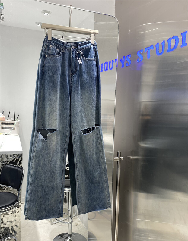 [yuan color] Vintage skinny jeans 0303# LSW with holes