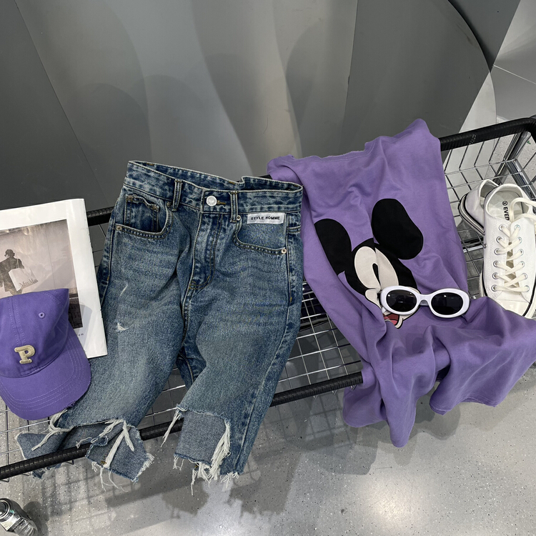 goods in stock! [bobo1972] Korean style five point perforated denim shorts 226033# ozq