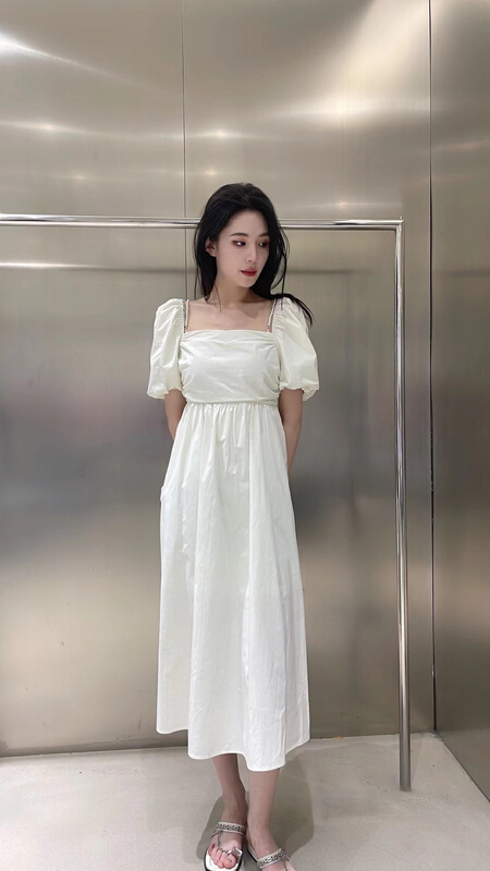 [DS] Korean style sweet dress (with detachable pearl shoulder chain) 28336d# XYJ