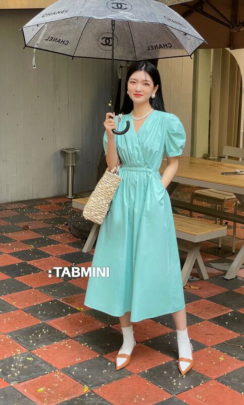 [wpg-mini] slim sleeve style foam dress
