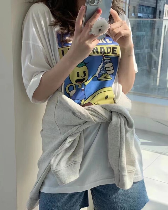 [malt] graphic print loose short sleeve T-shirt 3098# XYJ