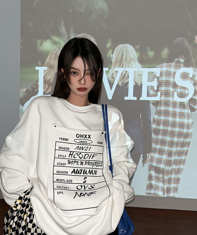 goods in stock! New year in early spring! [one] Korean version oversize print stitched loose shirt 5231# zxx