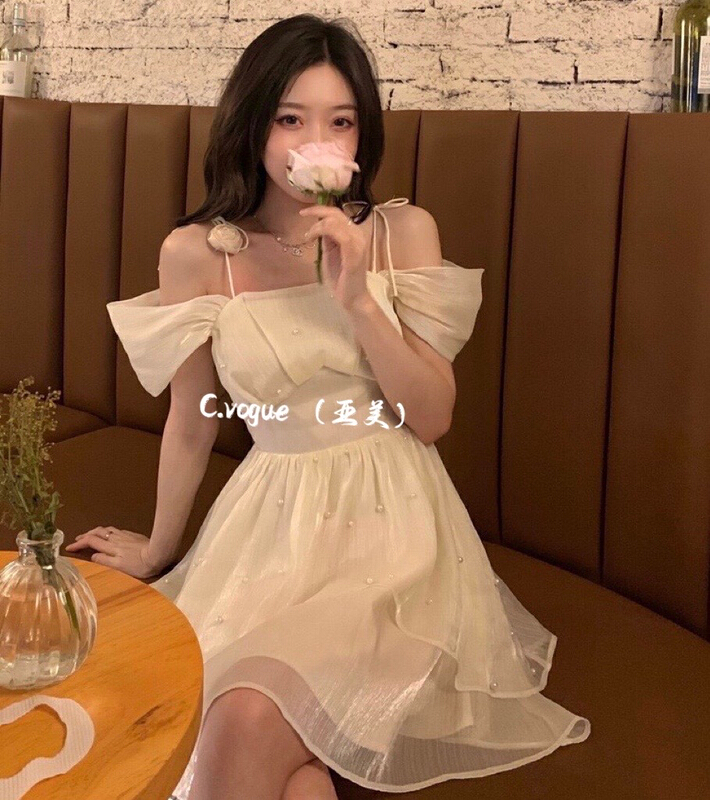 goods in stock! New in early summer! [c.vogue] advanced one shoulder suspender dress 29921# PCZ