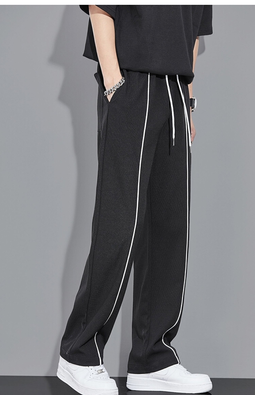 New in early summer! [DDV] comfortable drawstring elastic waist contrast casual pants 22125# ZZL