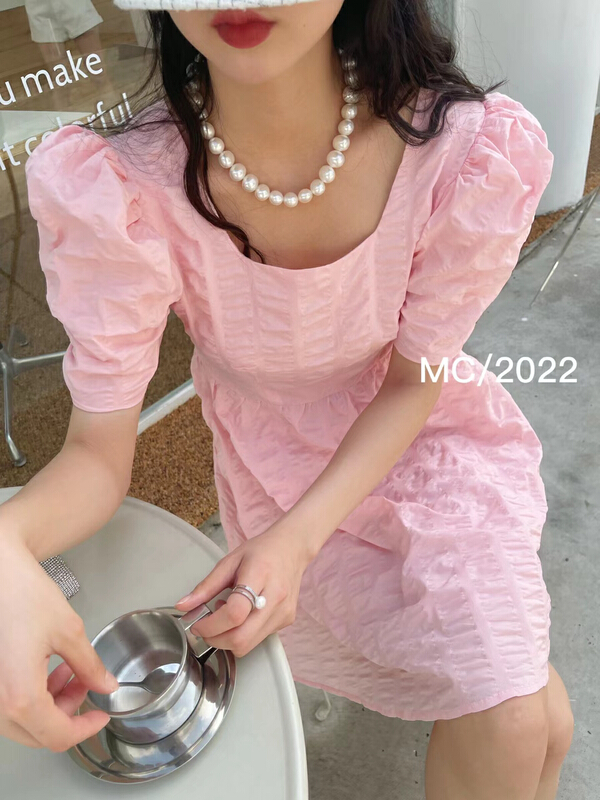 [MC] Korean style square neck lady dress 8893# ozq