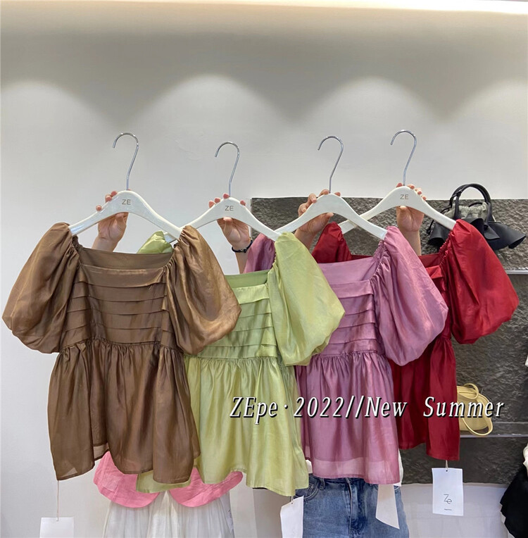 [Ze] square neck fashion Korean shirt 3058\ll