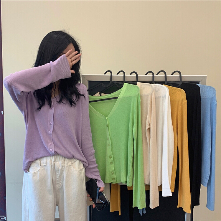 New year in early spring! [F.P.] thin style with sunscreen knitted cardigan y8175# HBx