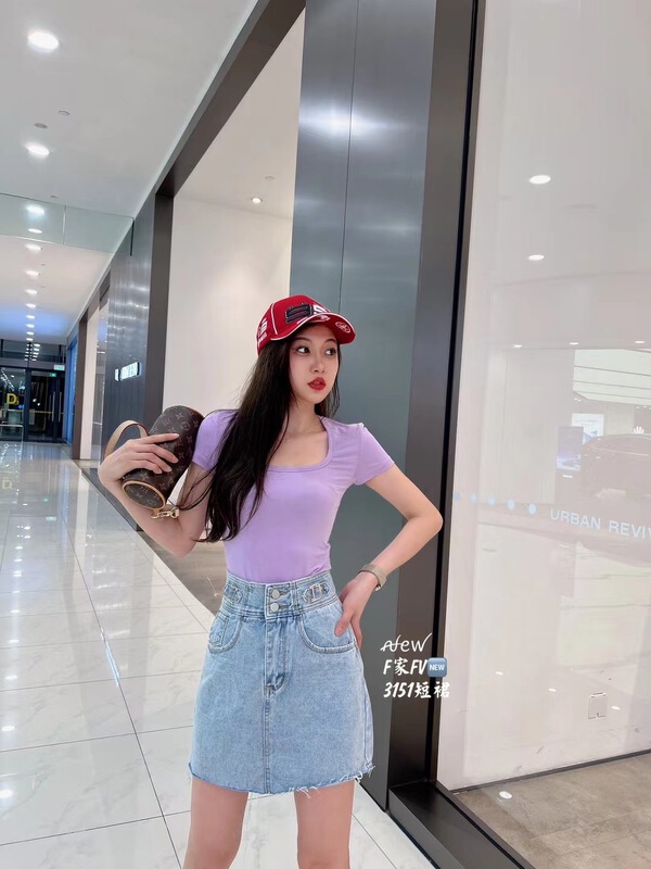 [f family] Korean version high waist thin denim skirt 3151# PCZ