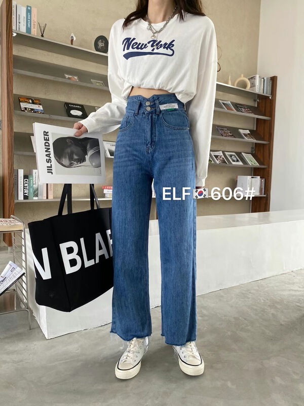 [x2 square] two button comfortable Korean jeans ys2-606# ll