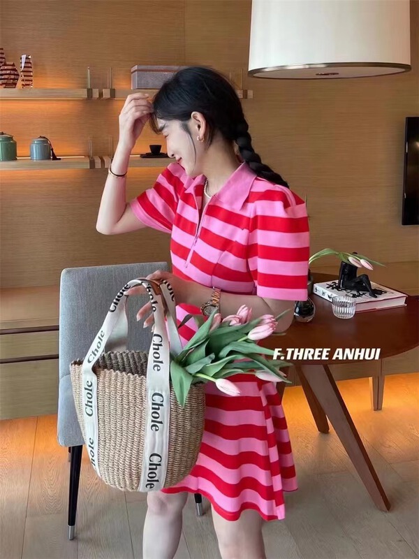 [Susan] fashion stripe personalized comfortable dress 18219# LSW