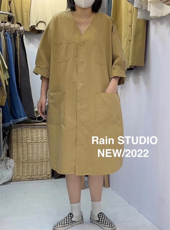 New year in early spring! [rain] V-neck loose lady dress 82031# L