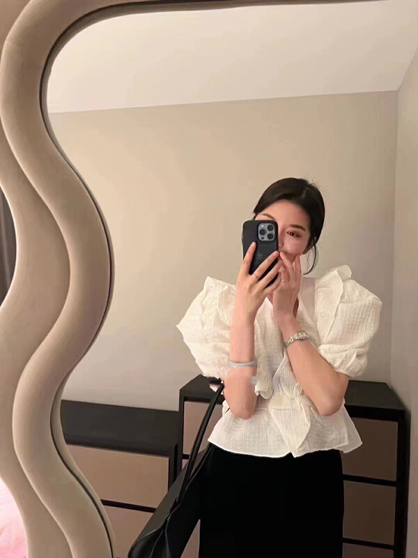 [mi ni] fashion fungus edge heavy industry small shirt 1089# PCZ