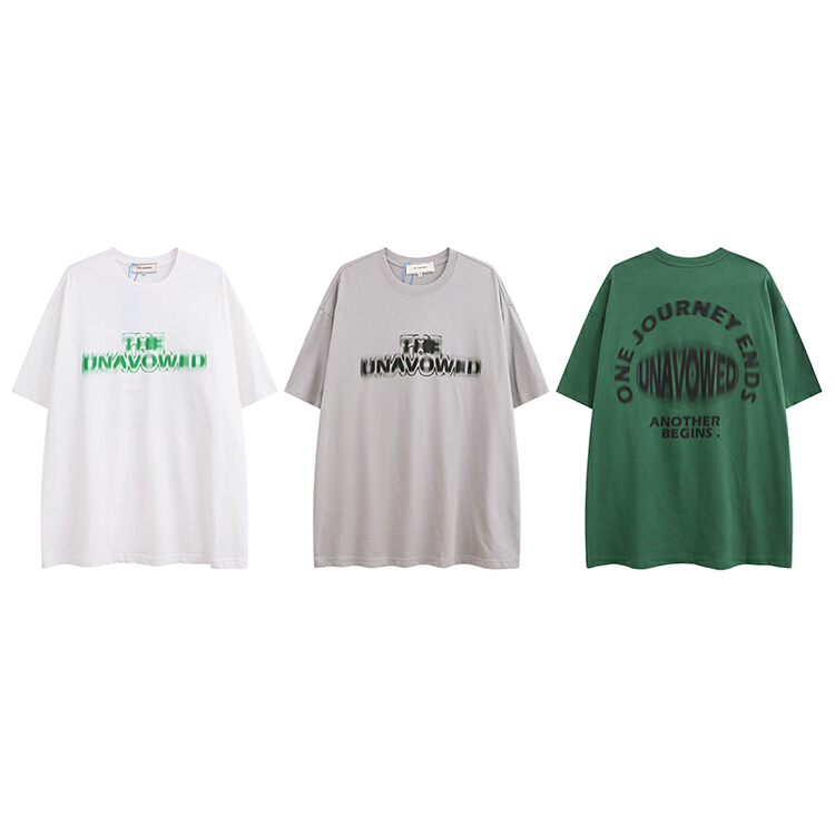 [the unaved] men's and women's personalized alphabet printed short sleeve T-shirt 2376# ZZL
