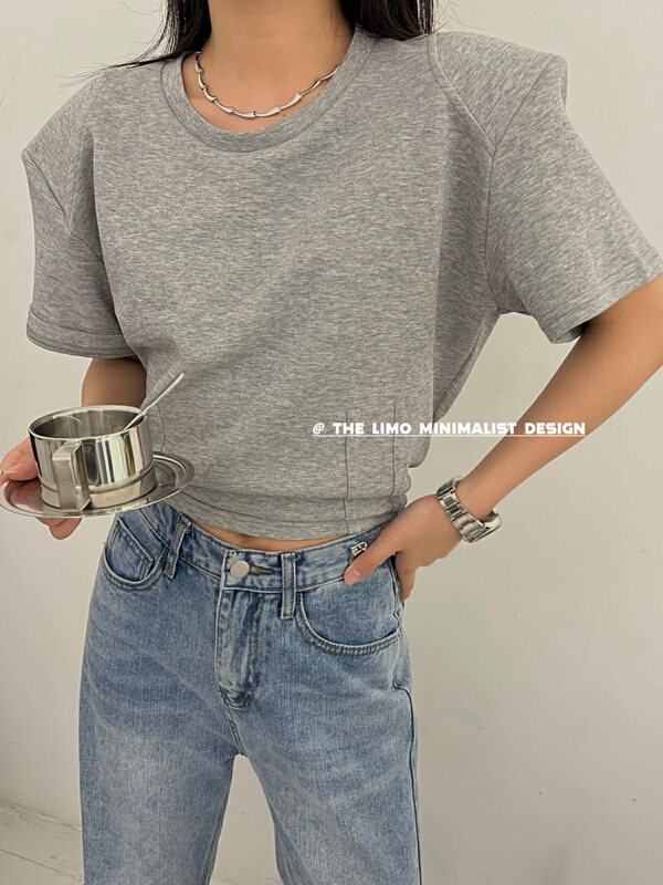 [the limo] simple, loose and versatile short sleeve T-shirt 6680# XYJ