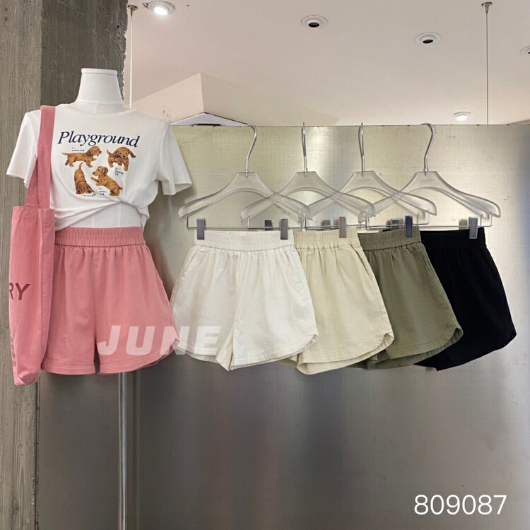 [June] spice girl high waist simple casual shorts 809087# XYY