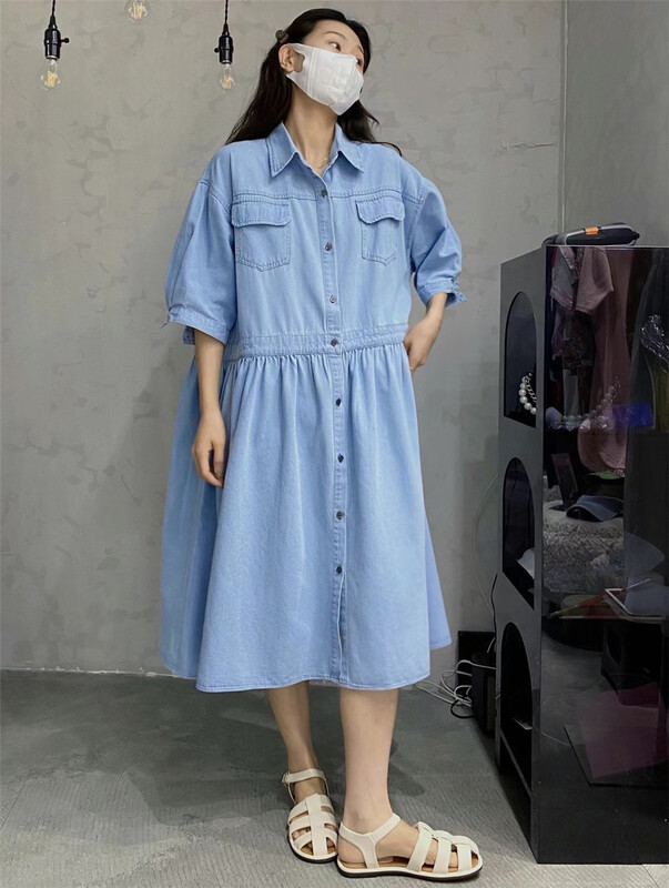[red girl] Korean style versatile denim dress 9585# XYY