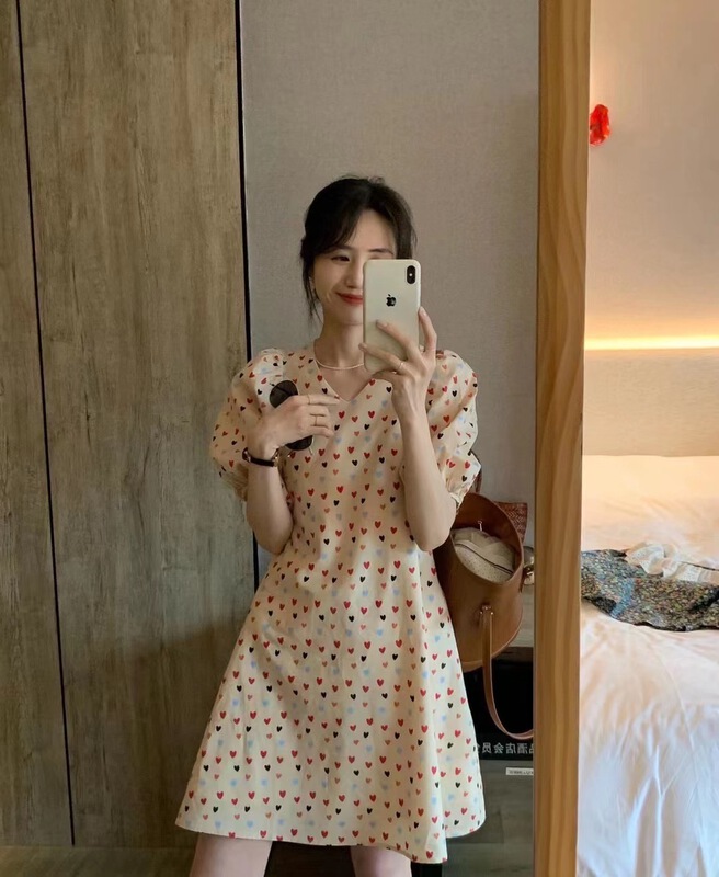 [larti] V-neck lady dress l8391# ll
