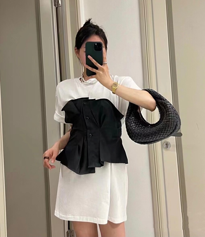 New in early summer! [jvv sister] fake two color matching fashion dress 82208# zxl