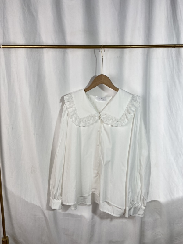 goods in stock! New in early summer! [yspy store] doll neck loose retro Korean shirt 878# Cl