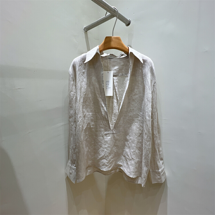 New year in early spring! [one more] simple linen shirt 22012# XYJ