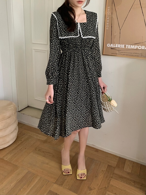 New year in early spring! [Hanna including that] lace splicing large lapel waist closing dress m5202# XJ