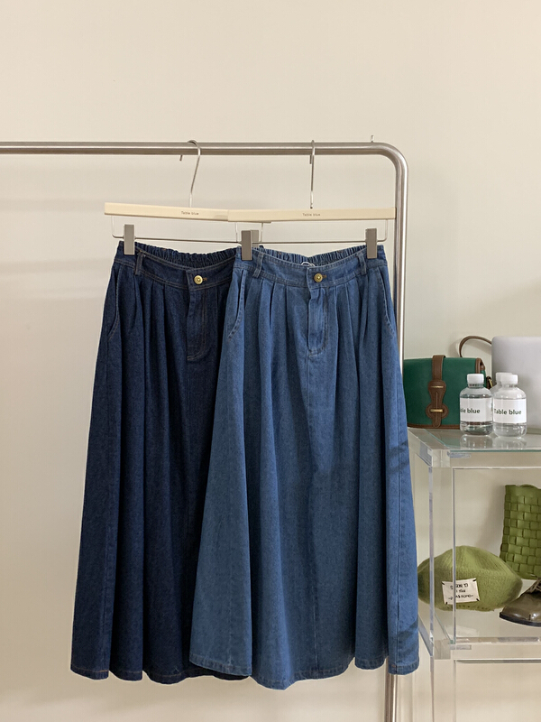 goods in stock! [from Anna] Korean retro versatile denim skirt t2031# LSW