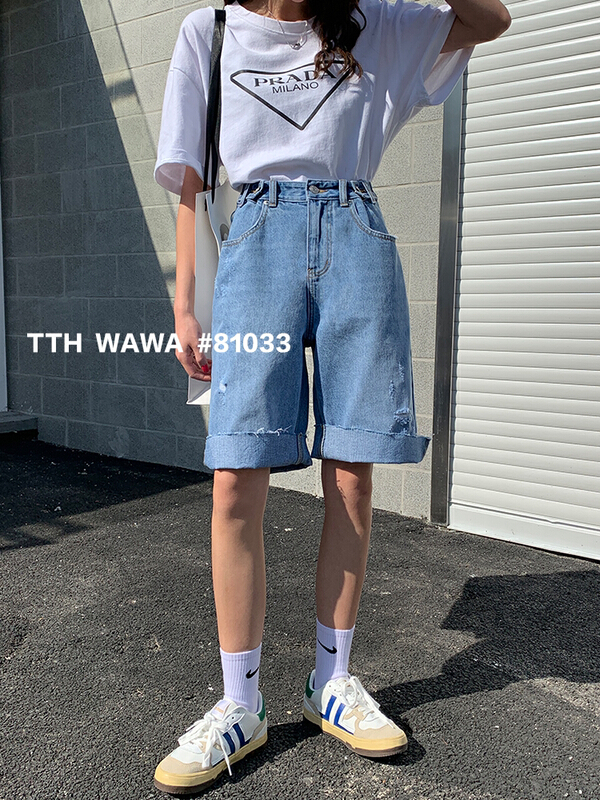 初夏上新!【WAWA】韓版時尚休閒牛仔短褲  81033#  OZQ