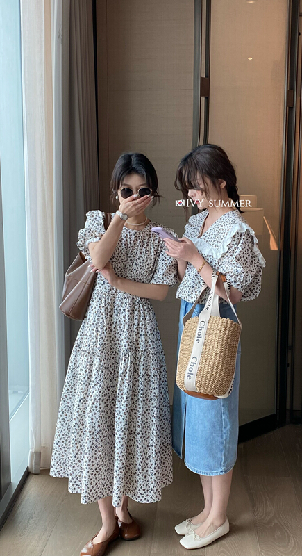 [Ivy] Korean doll collar floral shirt 88202# XJ
