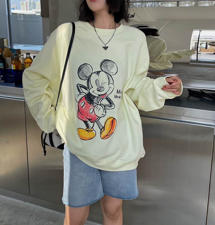 New year in early spring! [keyboard] Korean ins Mickey cartoon watermark sweater h-5527# LSL
