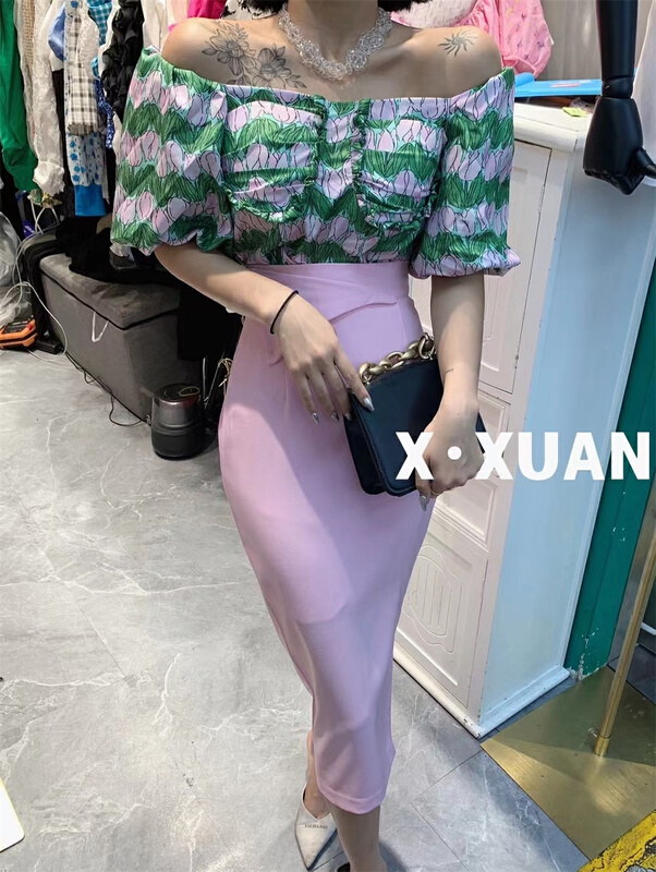 goods in stock! New in early summer! [x.xun] fashion backless one shoulder shirt 6157# PCZ