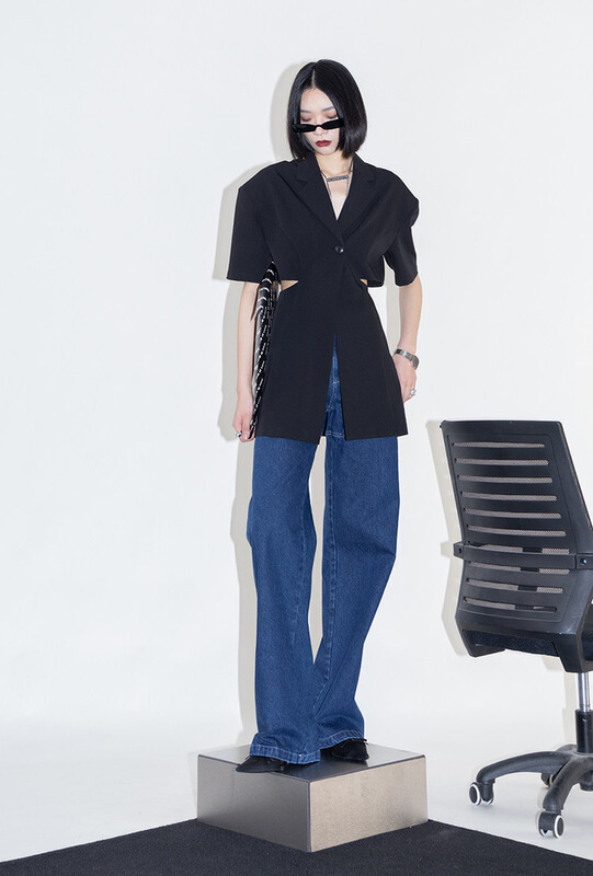 New in early summer! [keep] Korean suit 77790# WTT with open waist and button