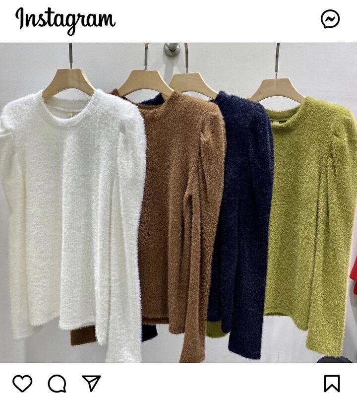 New year in early spring! [open] round neck pullover with bubble sleeve shirt 3332# ozq
