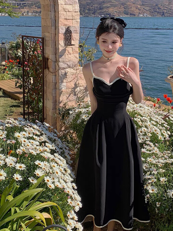New in early summer! [L.L studio] classic contrast suspender waist dress 7411# PCZ