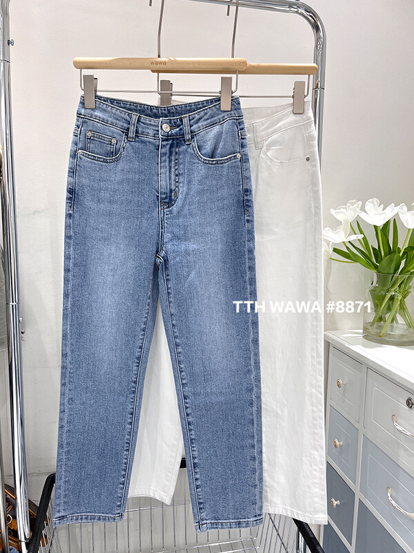 Original price 99.99! [Wawa] high waist straight jeans g8871# ozq