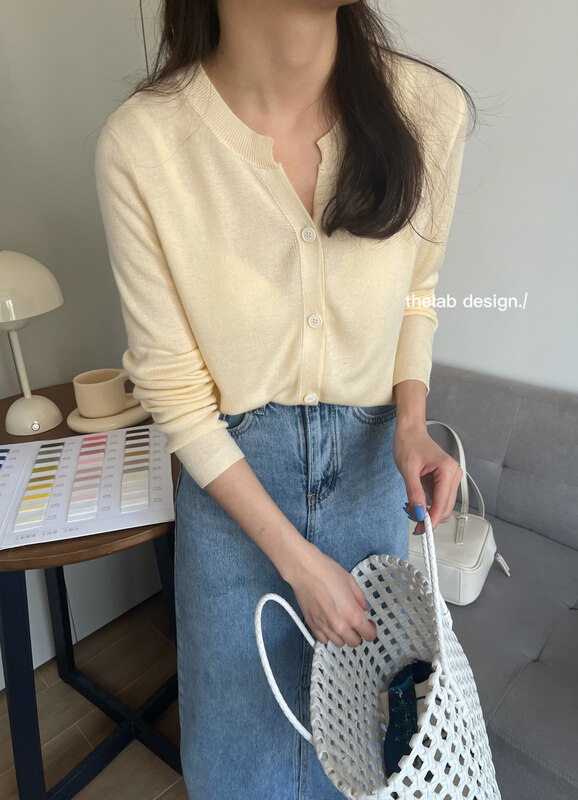[the lab] Korean V-neck button knit cardigan 2082# zxx