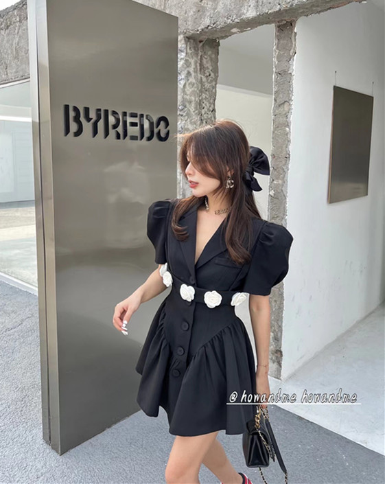 New in early summer! [how and me Cheng Xi] design sense Vintage thin dress (with vest) (excluding necklace) 7053# LSL