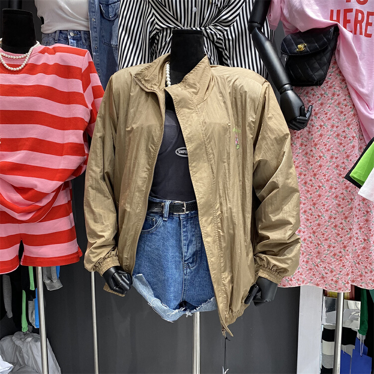 goods in stock! New in early summer! [ajroom] Korean shoulder pad zipper sunscreen shirt 3362# zxl