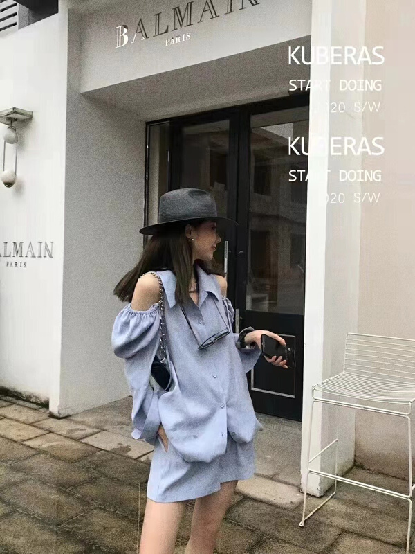 [retain] Korean high-grade copper ammonia silk shirt + same color casual pants set 225004# lwy