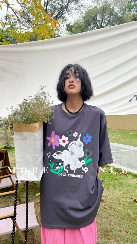 New in early summer! [more] Korean fashion printed short sleeve T-shirt 8866# ozq